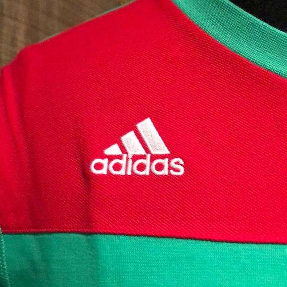 Adidas Men’s Mexican Soccer Association Shirt - Medium - Green w/ Red & White - Picture 3 of 6